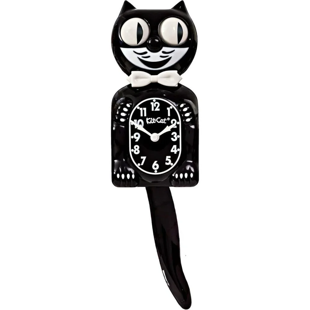 Kit Cat Klock Gentlemen The Original Retro Plastic Classic Black Clock